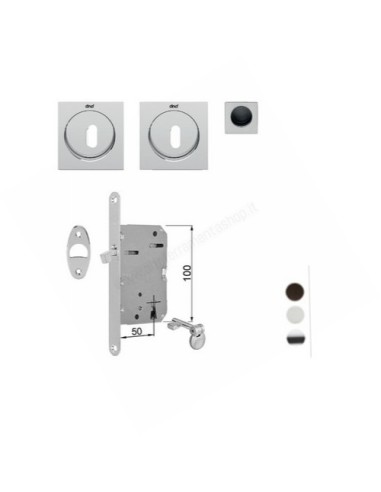 Ginkgo quadra Sliding door handle set with key hole and lock Dnd