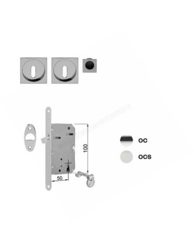 Quadra 2185/SE107 Sliding door handle set with key hole and lock Dnd