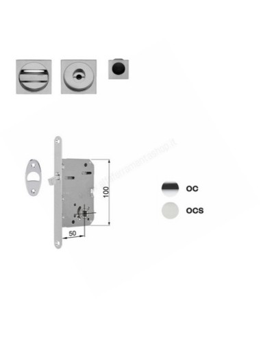 Quadra 2186/SE108 Sliding door handle set with thumbturn and lock Dnd