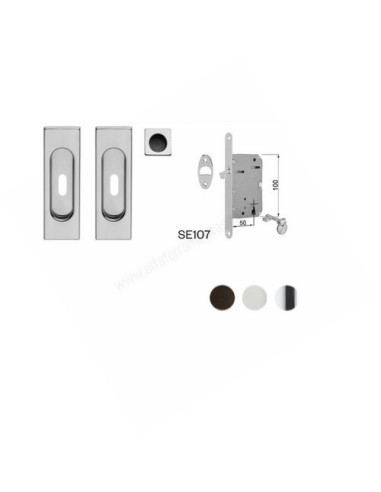 Rettangolare 2187/SE107 Sliding door handle set with key hole and lock Dnd