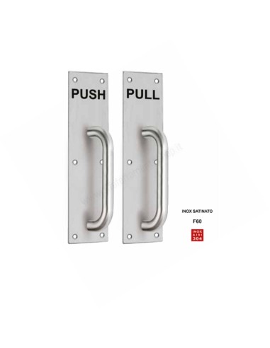 Pair of "Push-Pull" Back- Plates with Pull Handle Art. 3905.01 Inox Fimet