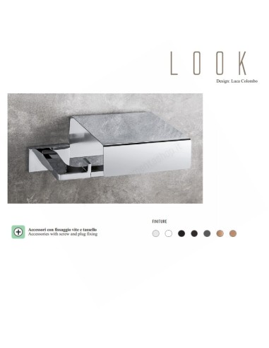 B1691 Paper Holder with cover Bathroom Look Line Colombo Design
