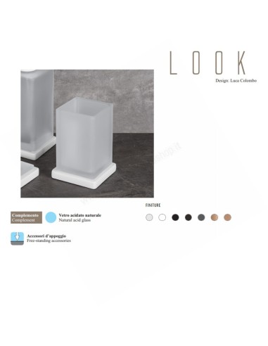 B1641 Standing Glass holder Bathroom Look Line Colombo Design