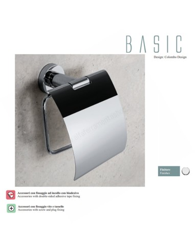 B2791 Paper Holder with cover Bathroom Basic Line Colombo Design