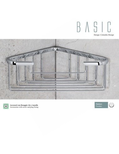 B2733 Single corner basket Bathroom Basic Line Colombo Design