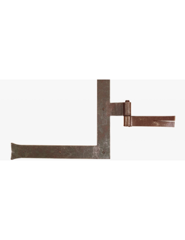 Il Forgiato Forged iron angled hinge with fixed in-wall pivot pin FF 258