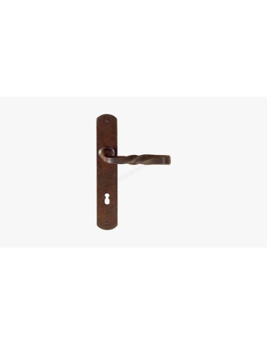 Il Forgiato Forged Iron Door Handle with Long Plate FM 026