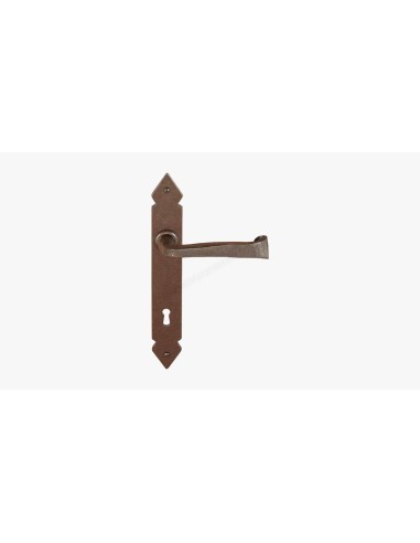 Il Forgiato Forged Iron Door Handle with Long Plate FM 375