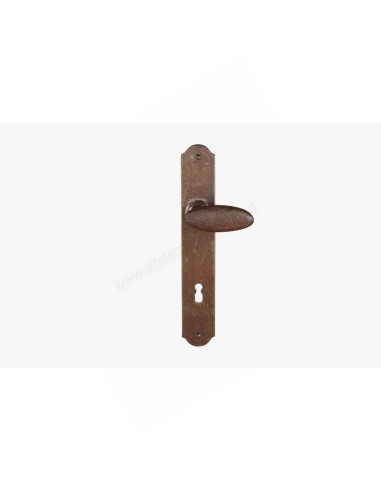 Il Forgiato Forged Iron Door Handle with Long Plate FM 335