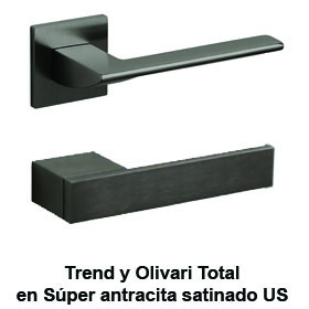 manijas de las puertas marca Olivari color Super Anthracite Satin US