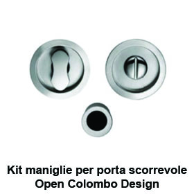 Kit per porta scorrevole Open Colombo design, maniglie ad incasso con  nottolino, maniglietta di trascinamento, senza serratura, cromo | Alfa Ferramenta Shop
